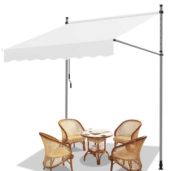 Fiqops Tenda Da Sole A Morsetto Tenda Da Sole Per Balcone Tenda Da Sole Per Giardino Tenda Da Sole A Braccio Pieghevole Resistente Ai Raggi Uv Tenda Da Sole Crema 4M-image
