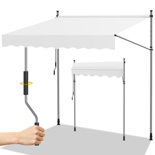 Yakimz Tenda Da Sole A Morsetto Tenda Da Sole Per Balcone Tenda Da Sole Per Giardino Tenda Da Sole A Braccio Pieghevole Resistente Ai Raggi Uv Tenda Da Sole Crema 3M-image