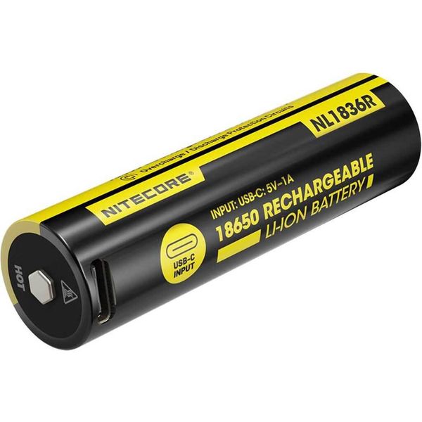 Nitecore NL1836R 18650 Batteria Agli Ioni Di Litio 3,6V 3600Mah Con Usb-image