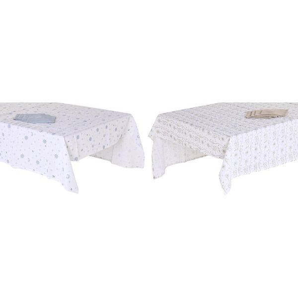 Tovaglia E Tovaglioli Dkd Home Decor 150 X 150 X 0,5 Cm Blu Marrone Bianco (2 Pezzi)-image