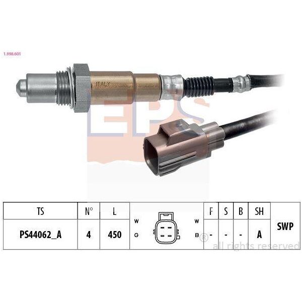 Sonda Lambda Eps Per Volvo XC60 (156) Sonda Planare Riscaldata 450 Mm 1.998.601-image