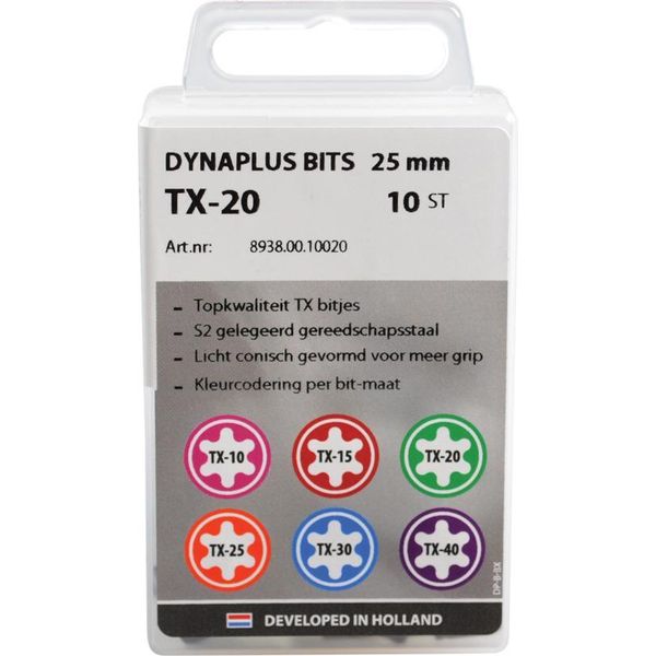 Dynaplus - Dynaplus - Punta Per Cacciavite 25MM - TX-15 Rosso (10 Pezzi) - Eu --image
