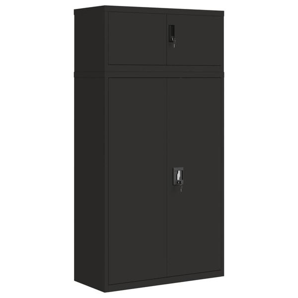 Syfax™ Armadio Classificatore Nero 90X40X180 Cm In Acciaio-image