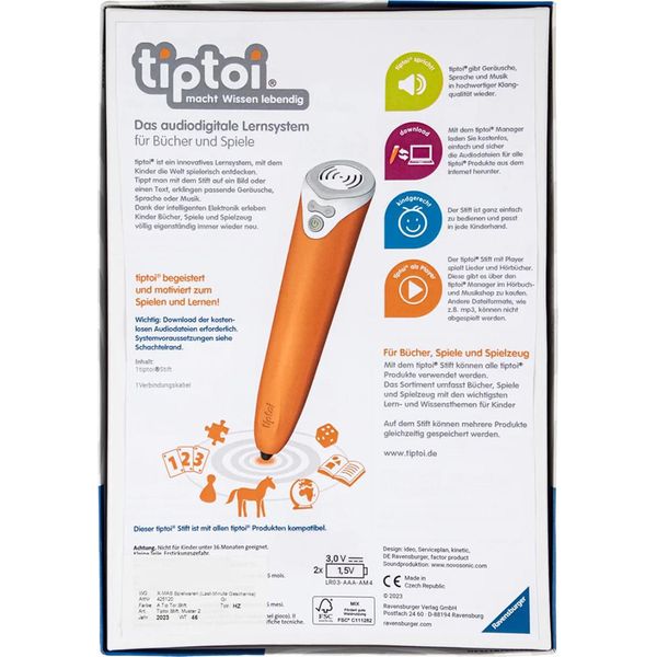 Ravensburger Tiptoi Pen Gioco Interattivo Per Bambini Con Lettore Tiptoi A Partire Da 3 Anni-image