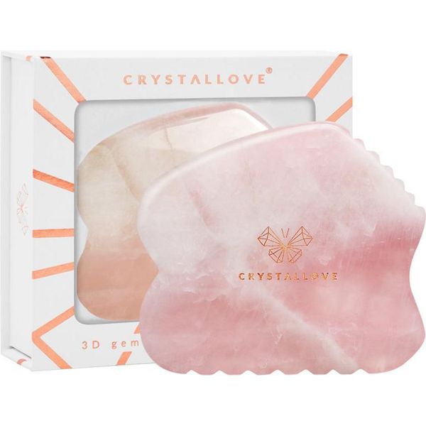 Crystallove Quarzo Rosa Contour Gua Sha - 1 Pezzo-image