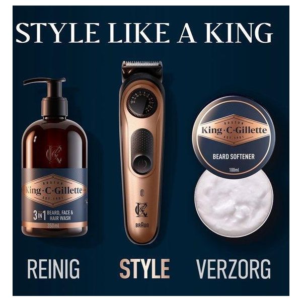 Re C. Gillette Regolabarba Elettrico Pro Per Uomo Con Rotella Di Precisione Per 40 Lunghezze Di Barba, Lavabile, Lame In Metallo Affilate A Vita-image