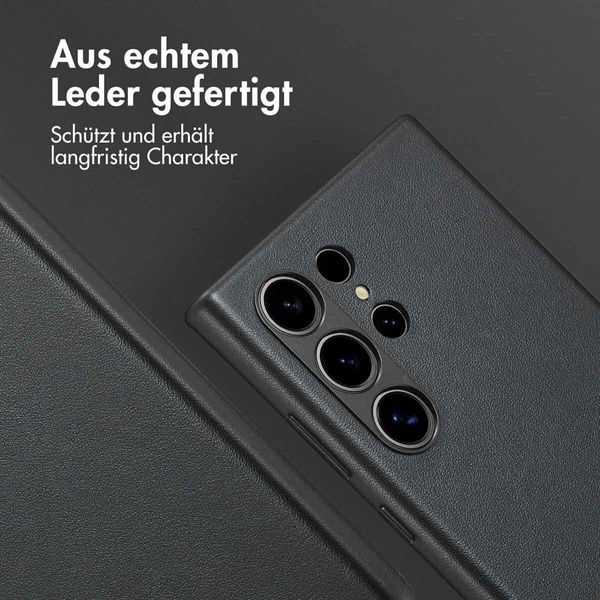 Custodia Samsung Galaxy S24 Ultra - Vera Pelle - Custodia Rigida/Copertura Posteriore Accezz - Nero-image