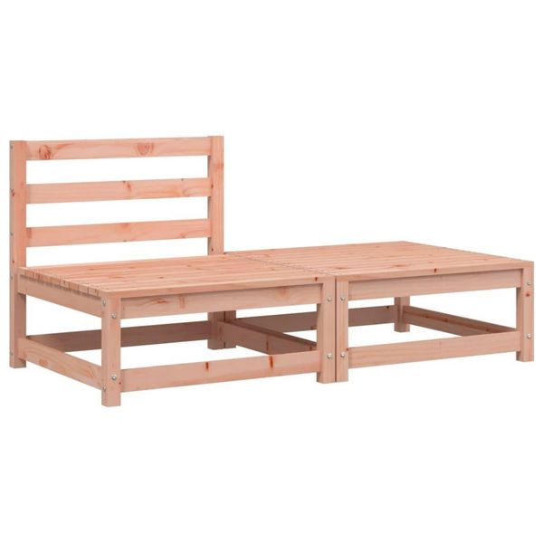 Divano Da Giardino Senza Braccioli Con Sgabello In Legno Massiccio Di Abete Douglas-image
