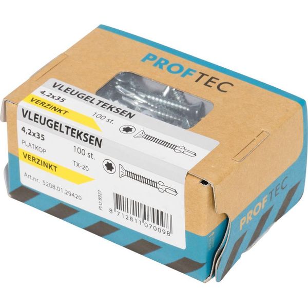 Proftec - Proftec - Viti Per Pannelli Truciolari - Torx 25 - 6X100Mm - Zincate - Filettatura Parziale (800 Pezzi) - Eu --image