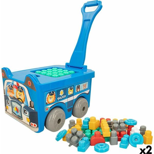 Blocchi Da Costruzione Colorati Valigia Auto Della Polizia 30 Pezzi (2 Pezzi)-image