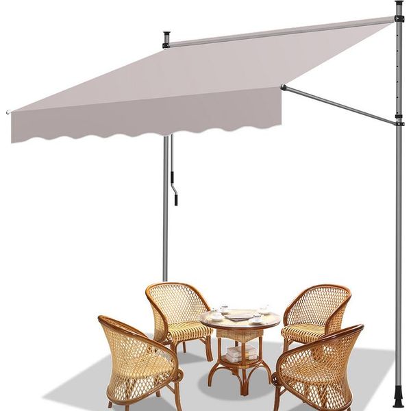 Jopassy Tenda Da Sole A Morsetto Tenda Da Balcone Senza Trapano Regolabile In Altezza Tenda Da Sole Resistente Ai Raggi Uv E Idrorepellente 400 Cm Beige-image