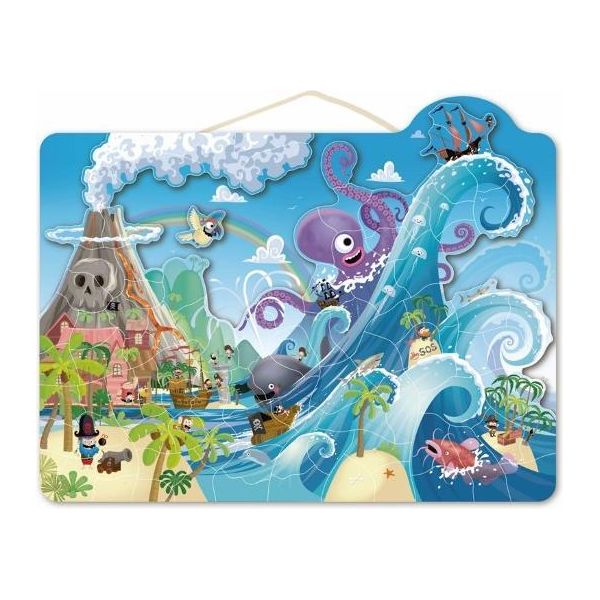 Speedy Monkey - Puzzle Magnetico (Pirata) - 100 Pezzi 6+ - 42X33X1Cm-image