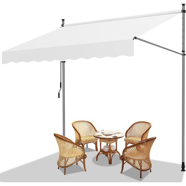 Jopassy Tenda Da Sole A Morsetto Tenda Da Sole Per Balcone Senza Foratura Tenda Da Sole Regolabile In Altezza Resistente Ai Raggi Uv E Idrorepellente 300Cm Crema-image