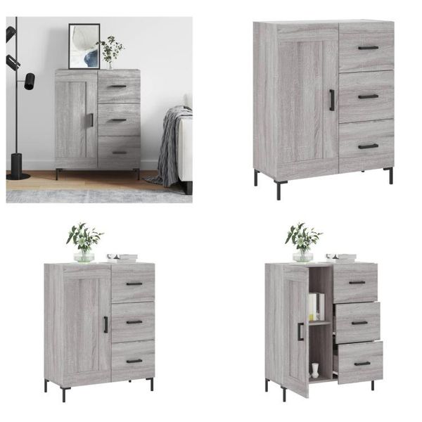 Vidaxl Credenza Grigio Sonoma 69,5X34X90 Cm Materiale Legno - Credenza - Credenza - Armadio - Mobile Laterale-image