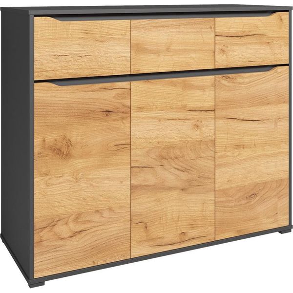 Vicco Credenza Ruben, 120 X 101 Cm Con Cassetti, Antracite/Quercia Dorata-image