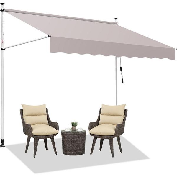 Tenda Da Sole A Morsetto Clanmacy Tenda Da Sole Senza Foratura Tenda Da Balcone Regolabile In Altezza Tenda Da Sole Balcone 400 Cm Beige-image