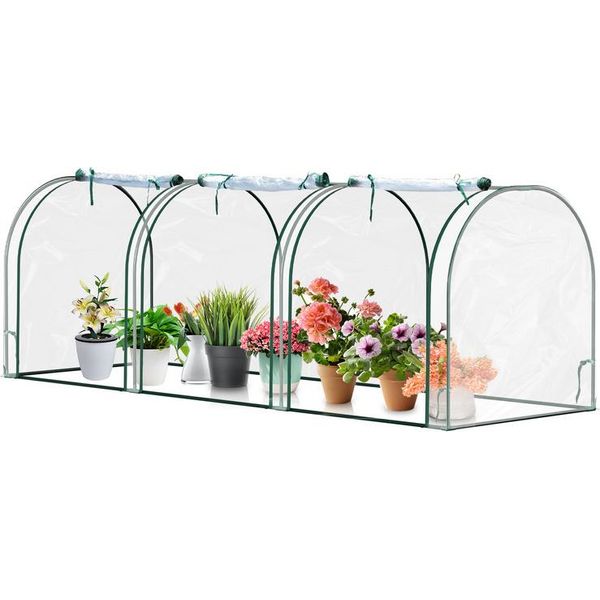 Tolletour Serra In Plastica, Serra, Serra Con Porta, Semenzaio, Serra Per Piante, Coltivazione Di Piante, Plastica, Acciaio, Trasparente, 270*90*90 Cm-image