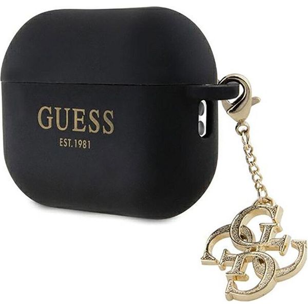 Guess Guap2Lecg4K Airpods Pro 2 (2022/2023) Cover Czarny/Nero Silicone Liquido Glitter Triangolo Fascino-image