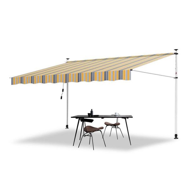 Tenda Da Sole Tolletour Tenda Da Sole Articolata Idrorepellente Per Balcone Tenda Da Sole Per Balcone Protezione Solare Tenda Da Sole A Morsetto Gialla E Blu 3M-image