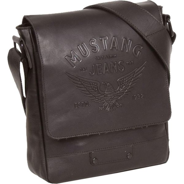 Mustang Pelle Borsa A Tracolla Valencia Assis Shoulderbag Brown Marrone Scuro-image