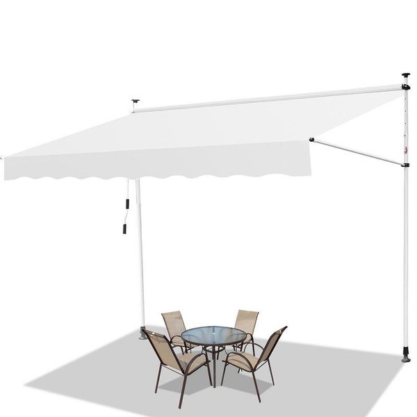 Tenda Da Sole Jopassy Tenda Da Sole Con Morsetti Tenda Da Sole Per Balcone Regolabile In Altezza Tenda Da Sole Senza Forature Per Terrazza Balcone 400 Cm Crema-image