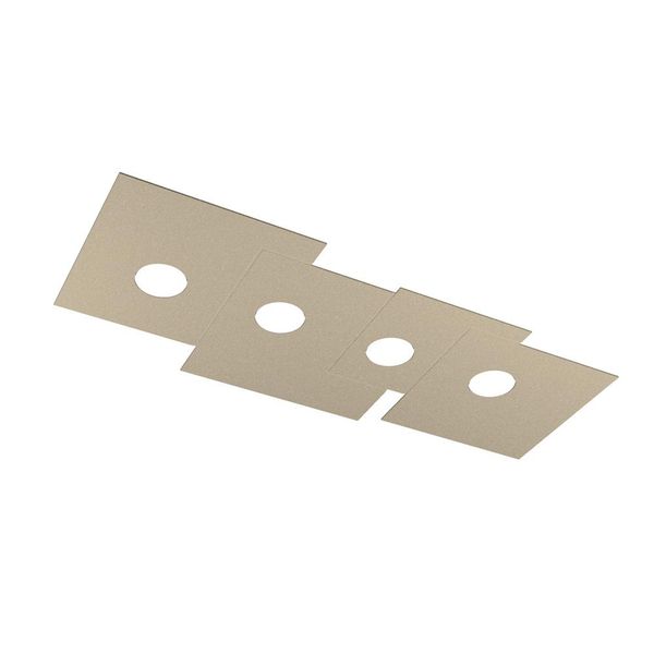Toplight Plafoniera Da Soffitto Rettangolare 4 Luci Plate Con Attacco GX53, Struttura Colore Sabbia, Design Moderno 86X37X3Cm-image