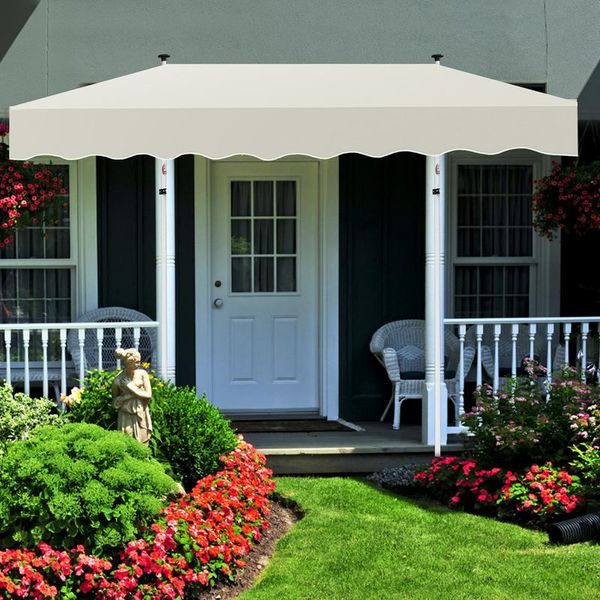 Tenda Da Sole Clanmacy Tenda Da Sole Articolata Idrorepellente Per Balcone Tenda Da Sole Per Balcone Protezione Solare Tenda Da Sole A Morsetto Crema 4M-image