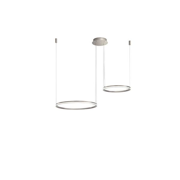 Lampadario Doppio A Sospensione Edge A Led 99W Grigio Titanio Perenz-image