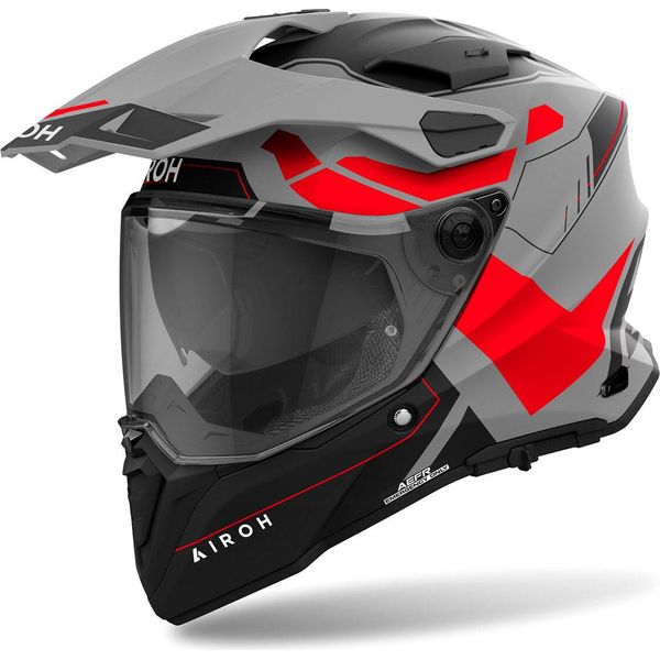 Airoh Commander 2 Reveal Motocross Helm, Schwarz Matt/Grau/Rot, 2XL (63)-image