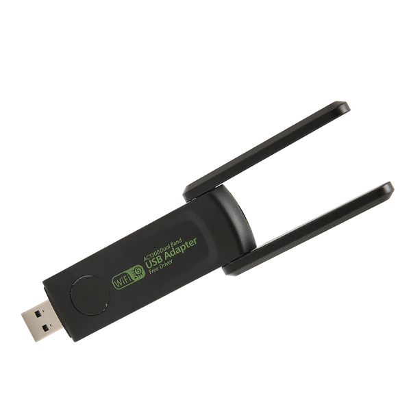 Scheda Di Rete Wlan 1300 Mbit/S 2,4 Ghz 5 Ghz Dual Band Doppia Antenna Usb 3.0 Adattatore Wlan Per Pc-image