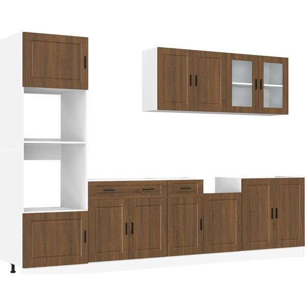 Syfax™ Set Mobili Da Cucina 7 Pz Porto Rovere Marrone In Truciolato-image