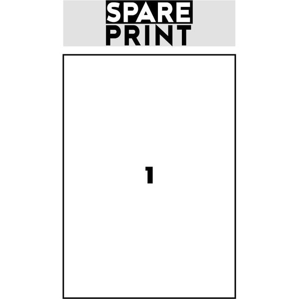Spare Print Premium Etichette Autoadesive Bianche, 100 Fogli A4 In Scatola (1 Foglio/1X Etichetta 210X297 Mm)-image