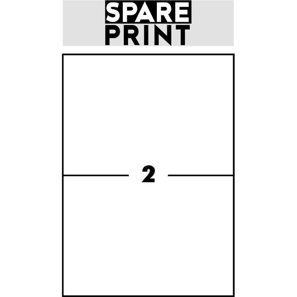 Spare Print Premium Etichette Autoadesive Bianche, 100 Fogli A4 In Scatola (1 Foglio/2X Etichetta 210X148,5Mm)-image