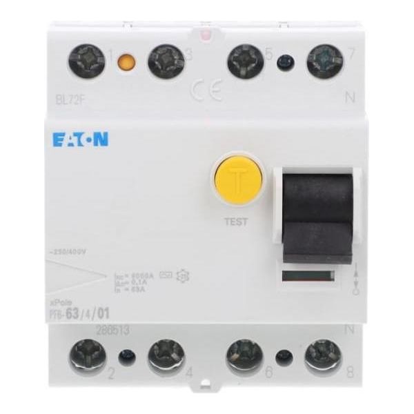 4P 63A 0,1A Interruttore Differenziale Tipo Ac PF6-63/4/01 286513-image