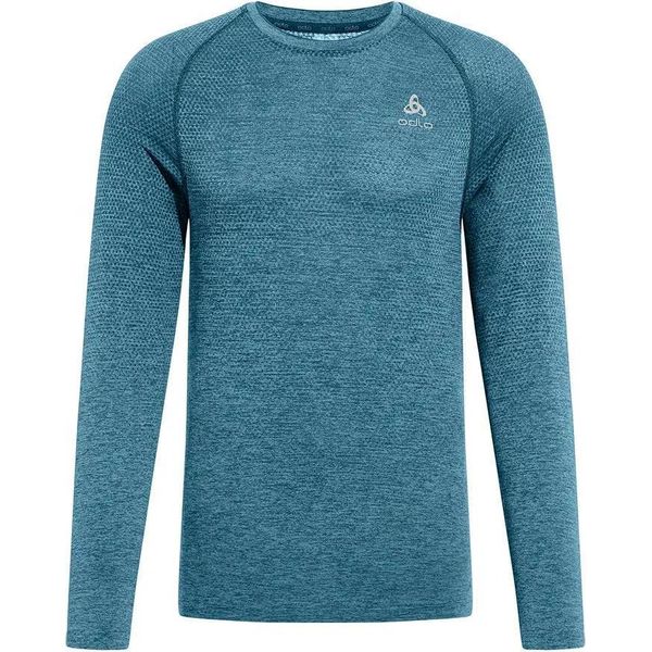 Odlo Crew Essential Seamless Langarm-T-Shirt Blau Xl Herren Blau Xl-image