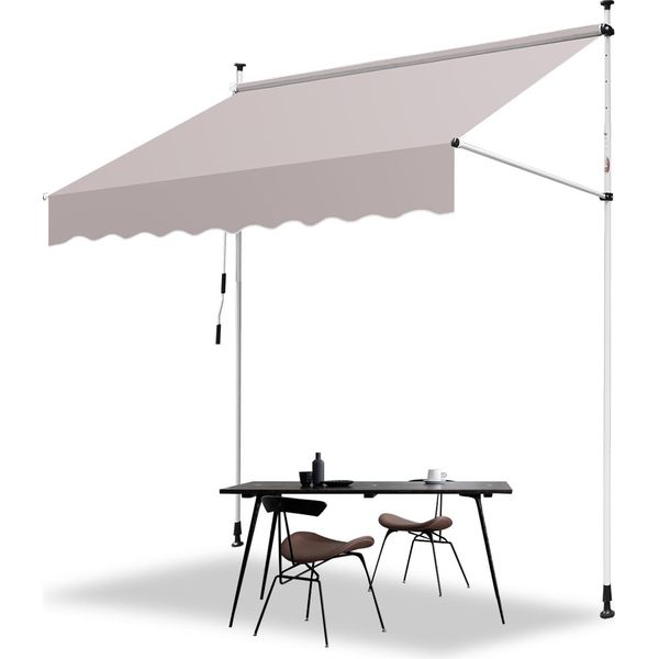 Tenda Da Sole Aopunly Tenda Da Sole Per Balcone Resistente Ai Raggi Uv Impermeabile Beige 400 Cm-image