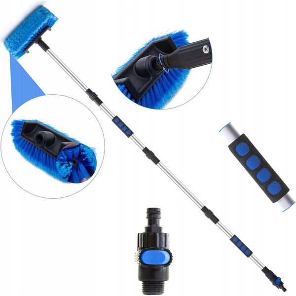 Luxtom | Spazzola Telescopica Per Lavaggio, 103-170Cm Alluminio Blu 5 Lati, Spazzola Per Lavaggio Auto-image