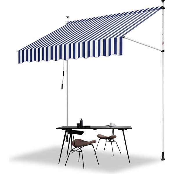 Hengda Tenda Da Sole Tenda Da Balcone Resistente Ai Raggi Uv Impermeabile Blu Bianco 400 Cm-image