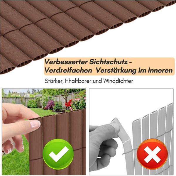 Hengda Pvc Privacy Schermo Mat Privacy Recinzione Balcone Frangivento Privacy Schermo Per Recinzione Marrone 90X400Cm-image