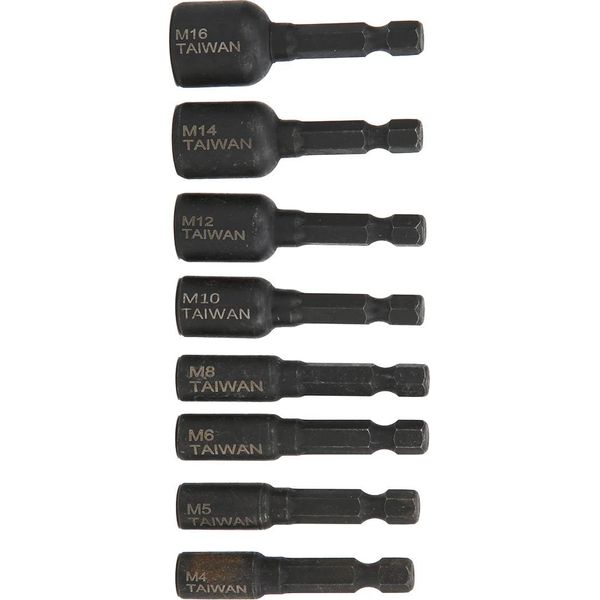 8Pcs Tap Socket Alta Durezza In Acciaio Legato 1/4 Hex Shank Air Screwdriver Accessori-image