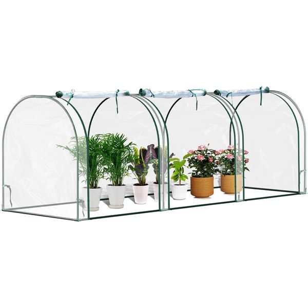 Tolletour Serra In Plastica, Serra, Serra Con Porta, Semenzaio, Serra Per Piante, Coltivazione Di Piante, Plastica, Trasparente, 270 X 90 X 90 Cm-image