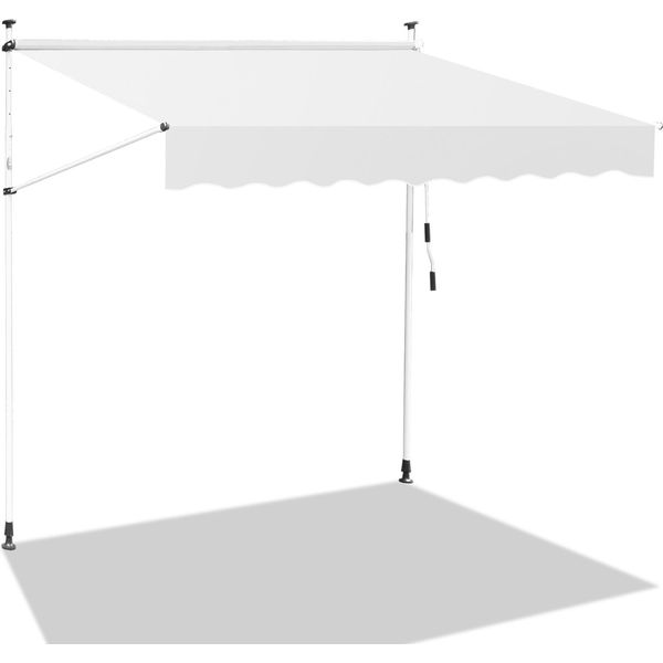 Jayseuw Tenda Da Sole Con Morsetti Tenda Da Sole Per Balcone Resistente Ai Raggi Uv Impermeabile Crema 400 Cm-image