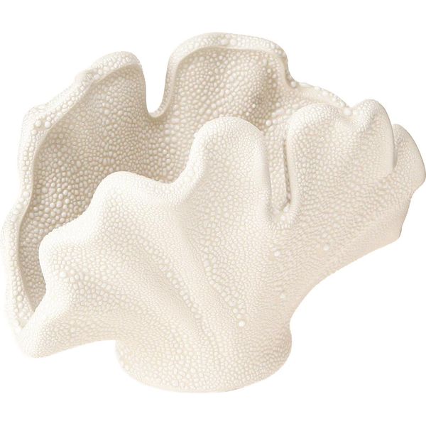 Vaso Decorativo A Conchiglia Mini In Ceramica Crema Nautica-image