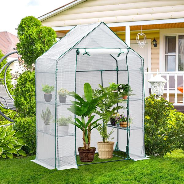 Tolletour Serra In Foglio Serra Per Pomodori 143X73X195 Cm Serra, Bianco-image