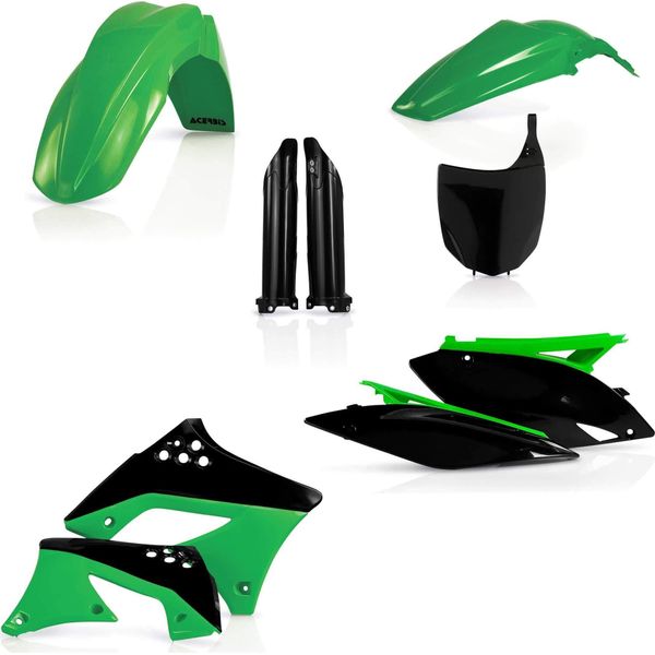Kit Carene 9 Pezzi Acerbis Modello 2010 Verde/Nero Per Kawasaki Kx 250 F-image