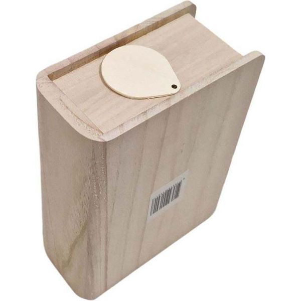 Playwood Salvadanaio In Legno A Forma Di Libro, Paulownia-image