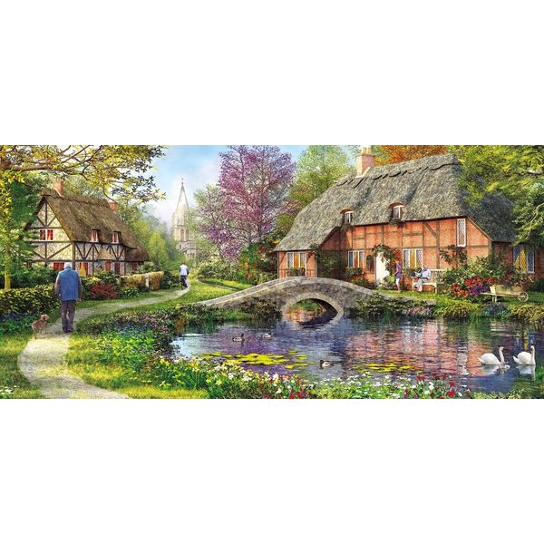 Gibsons Puzzle Cottage By The Brook - 636 Teile Puzzle Spaß-image