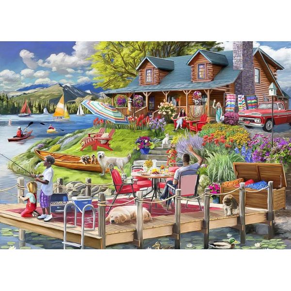 Puzzle Bluebird Puzzle Vista Lago Cabina Tempo Di Montagna 500 Teile-image