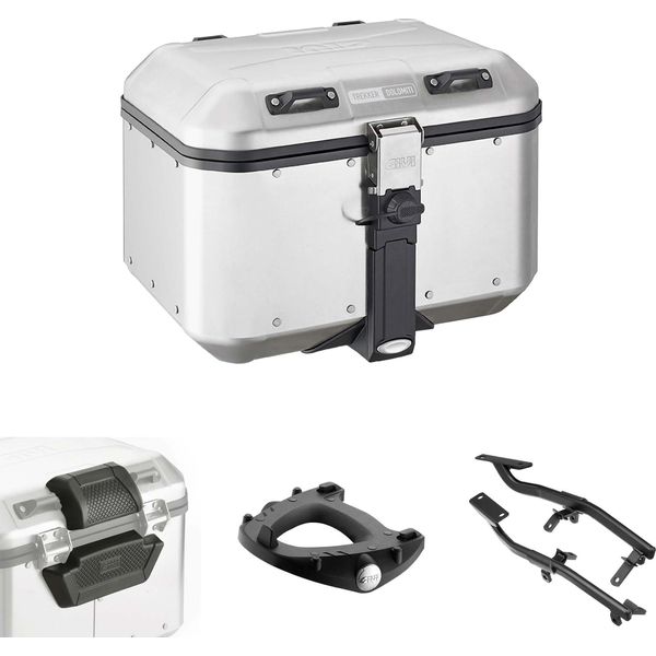 Kit Bauletto Monokey Givi DLM46 Trekker Dolomiti Alluminio 46L Con Portapacchi-image