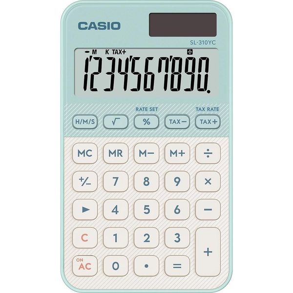 Casio SL-310YC, Tasca, Calcolatrice Semplice, 10 Cifre/Numeri, Batteria / Solare, Verde Chiaro-image